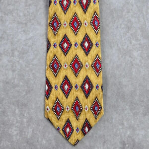 Jos. A. Bank Corporate Collection Yellow Geometric Silk Men's Neck Tie NWOT
